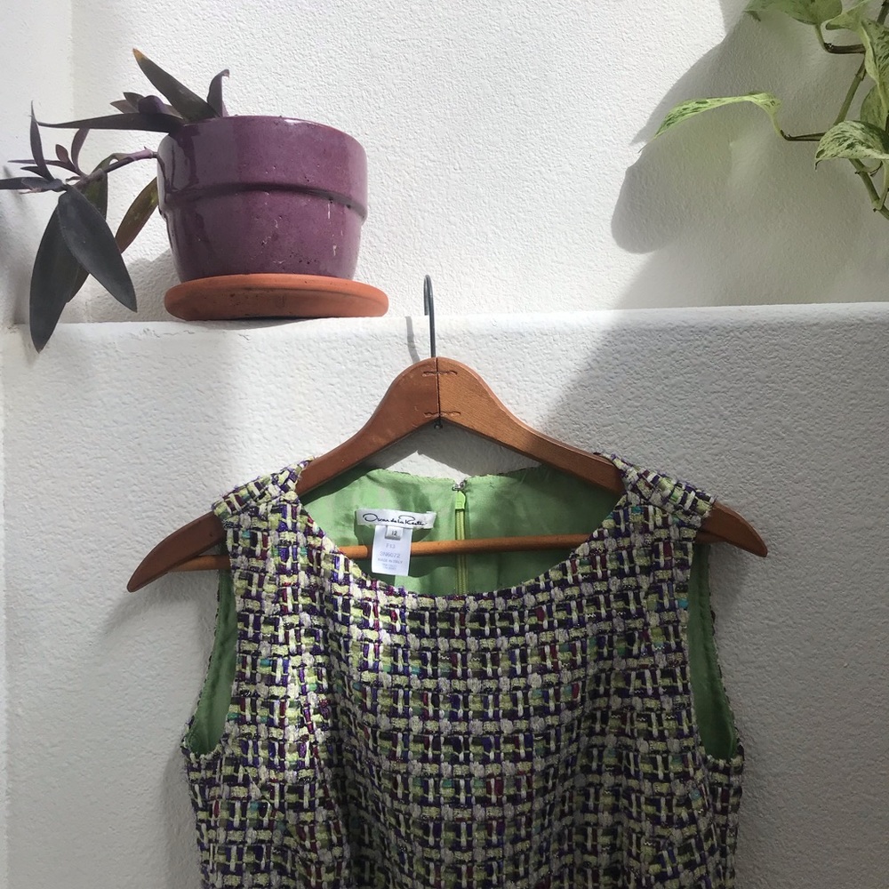 𝅺Oscar De La Renta - Tweed Sheath Dress